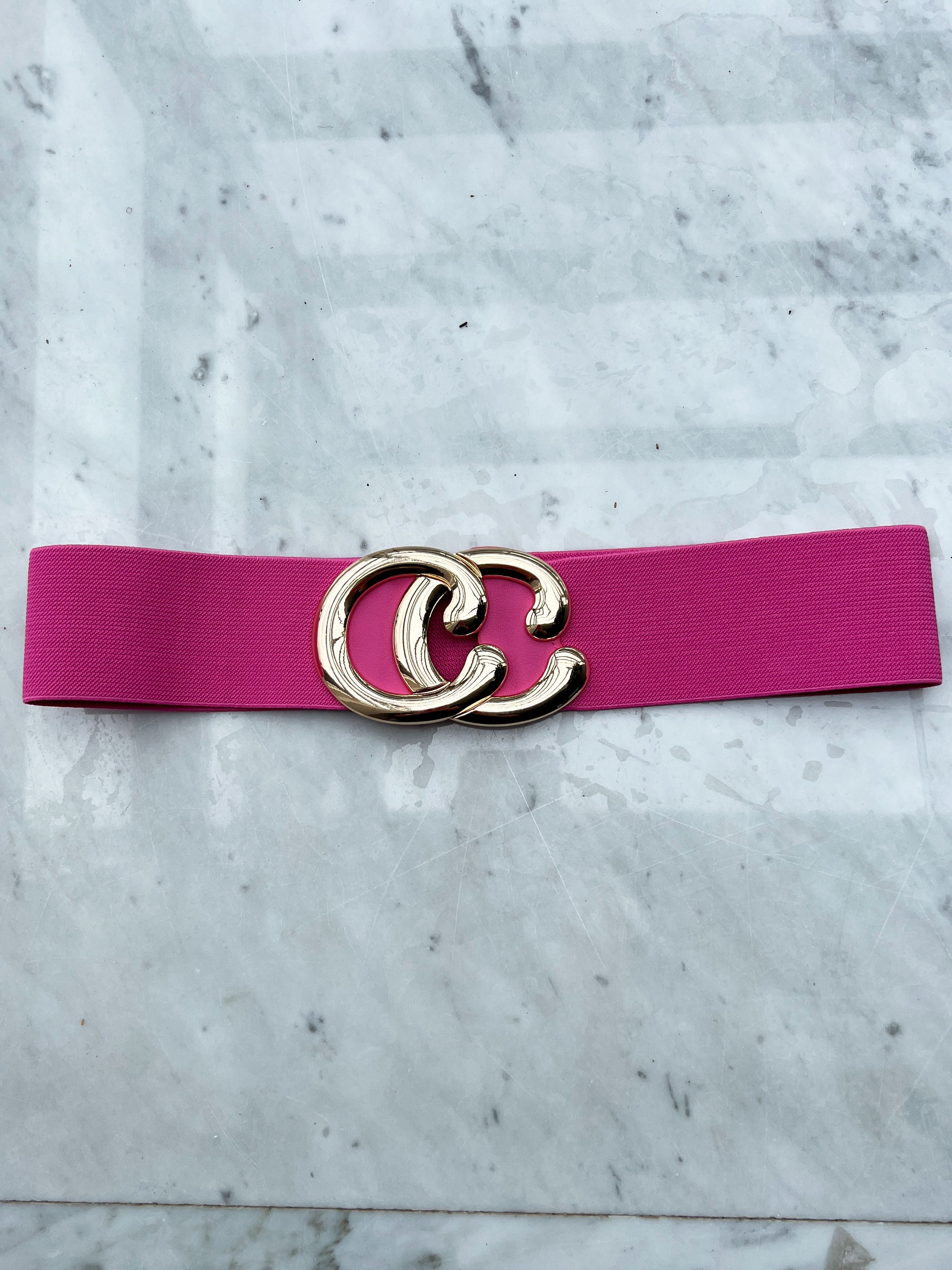 Nanna - Brett midjebälte med resår och guldspänne